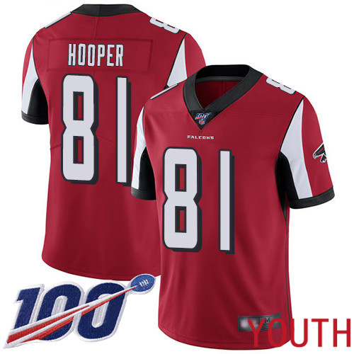 Atlanta Falcons Limited Red Youth Austin Hooper Home Jersey NFL Football #81 100th Season Vapor Untouchable